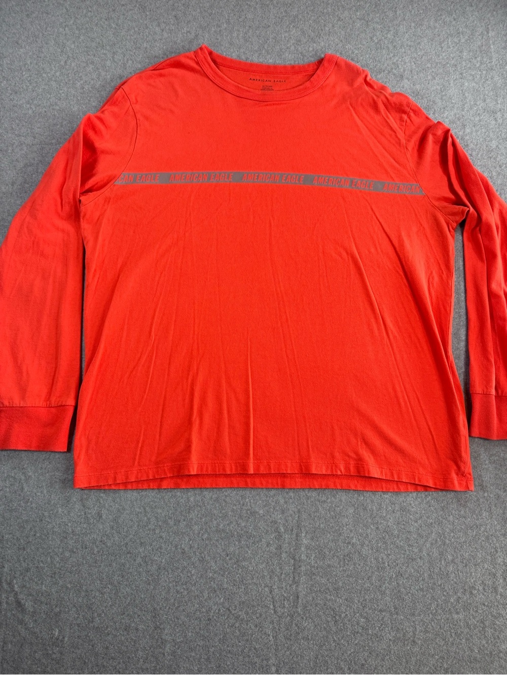 American Eagle Outfitters Men’s Long-Sleeve Crewneck Shirt - Orange